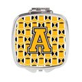 Carolines Treasures Letter A Football Black, Old Gold and White Compact Mirror CJ1080-ASCM